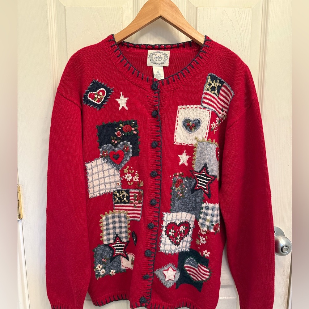 Vintage Stitches in Time Patchwork Embroidered He… - image 4